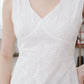 Lila White V-neck Eyelet top