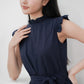 Sofia Flutter Ruffles Tiered Dress (Navy/ Black)
