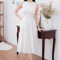 Lynn Retro Pleated Sleeveless Midi Dress