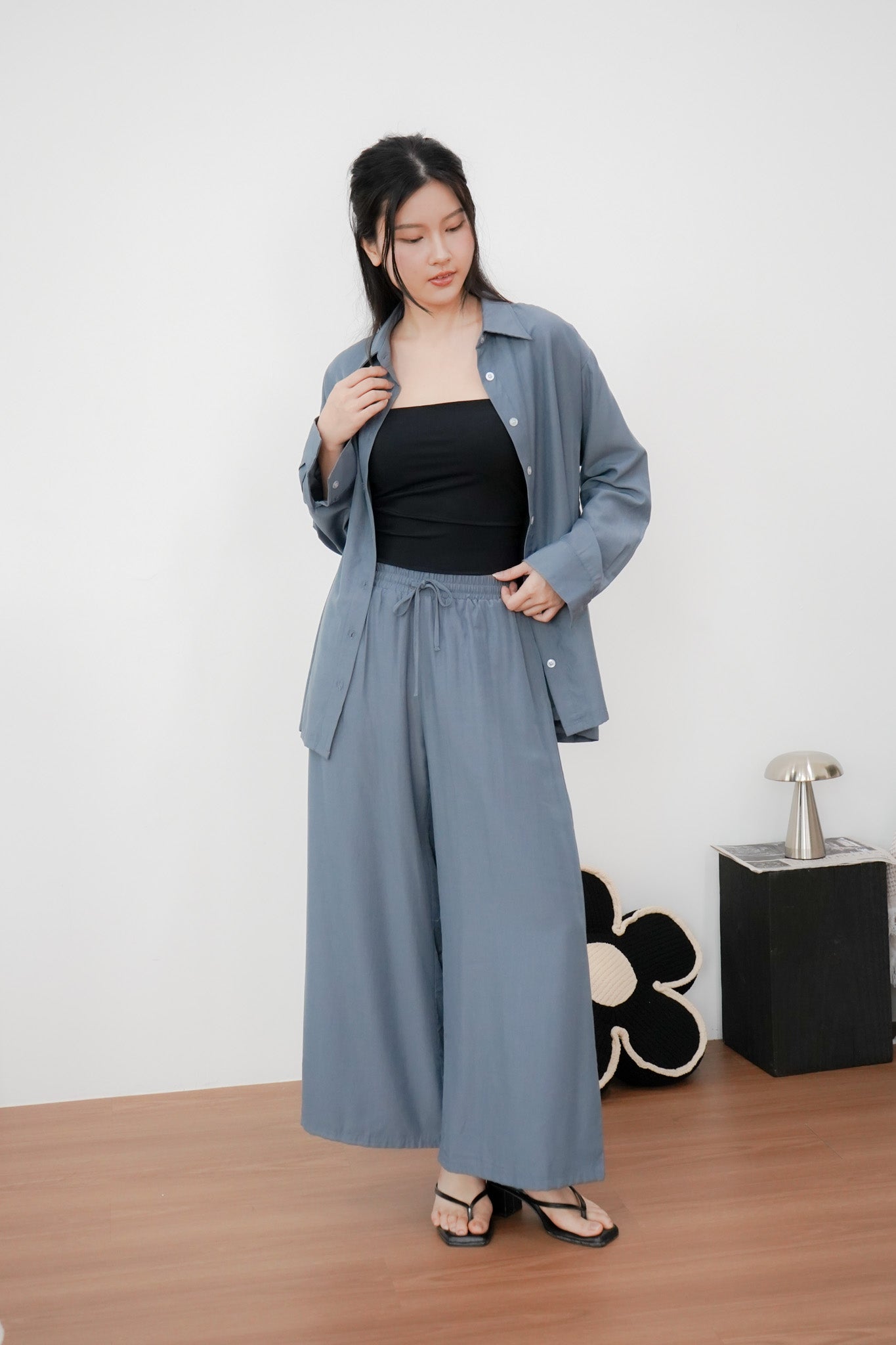 Junia Oversized Shirt (Gunmetal)