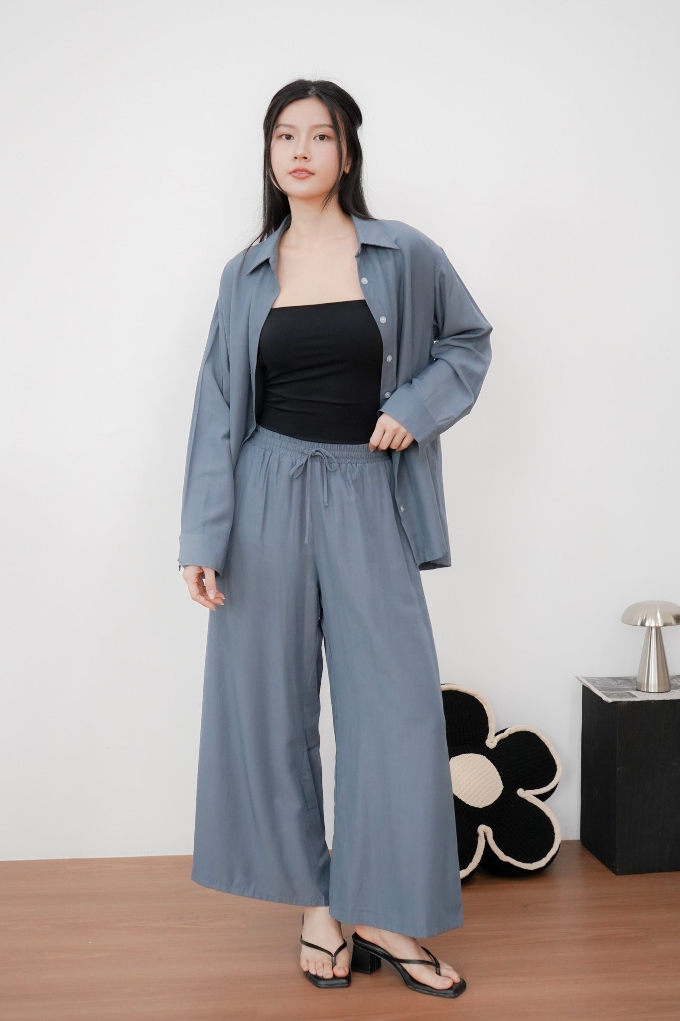 Junia Oversized Shirt (Gunmetal)