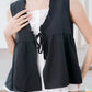 Matilda Ruffle Sleeveless top (non-detachable) (Black)