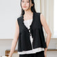 Matilda Ruffle Sleeveless top (non-detachable) (Black)