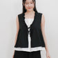 Matilda Ruffle Sleeveless top (non-detachable) (Black)