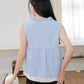 Matilda Ruffle Sleeveless top (non-detachable) (Sky blue)