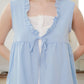 Matilda Ruffle Sleeveless top (non-detachable) (Sky blue)