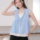 Matilda Ruffle Sleeveless top (non-detachable) (Sky blue)