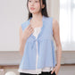 Matilda Ruffle Sleeveless top (non-detachable) (Sky blue)