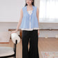 Matilda Ruffle Sleeveless top (non-detachable) (Sky blue)