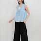 Matilda Ruffle Sleeveless top (non-detachable) (Sky blue)