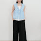 Matilda Ruffle Sleeveless top (non-detachable) (Sky blue)