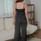 Harper sleeveless pleated babydoll top (Black)