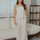 Harper sleeveless pleated babydoll top (Khaki)
