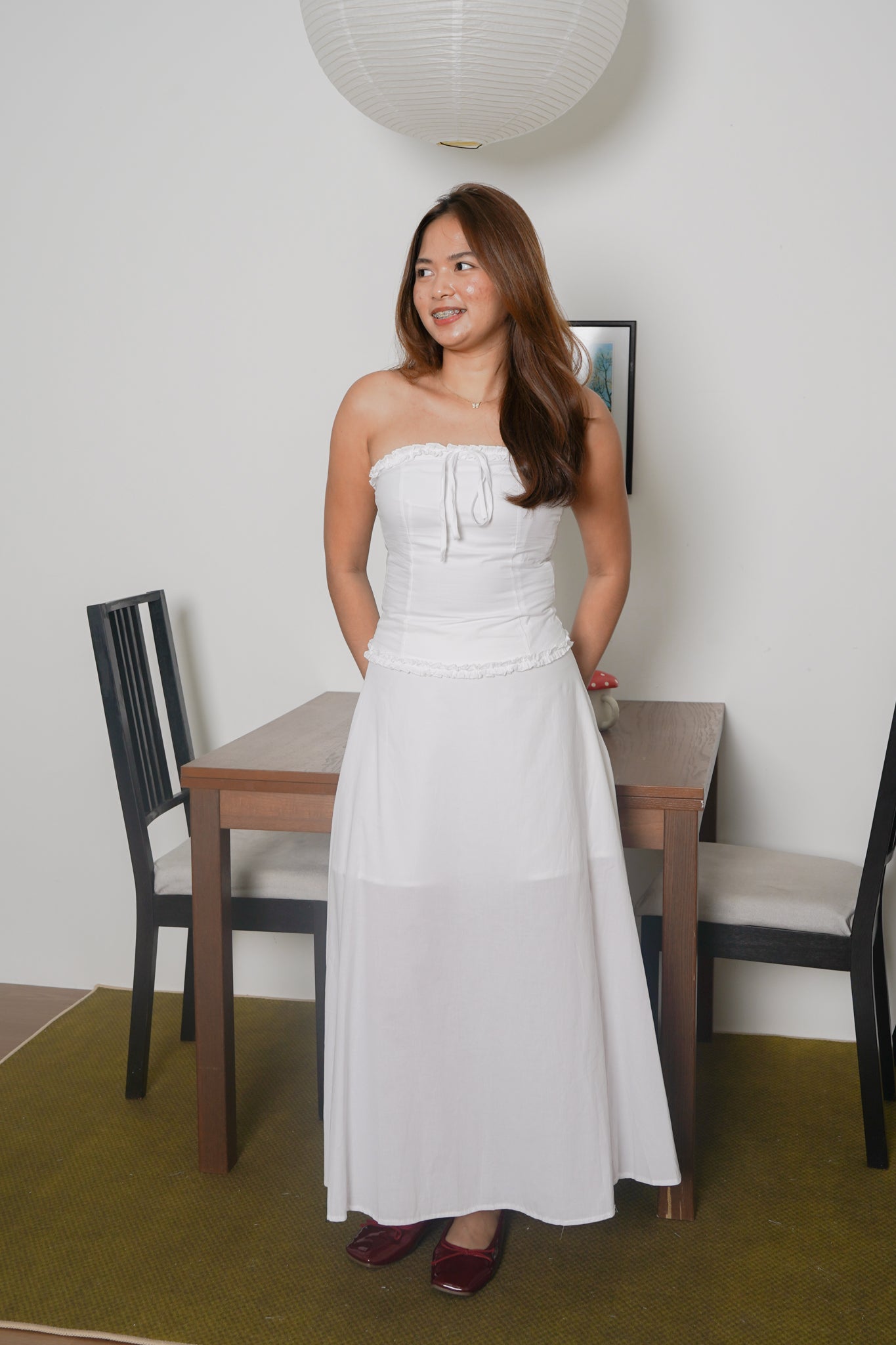 Willow White ribbon tube and skirt set