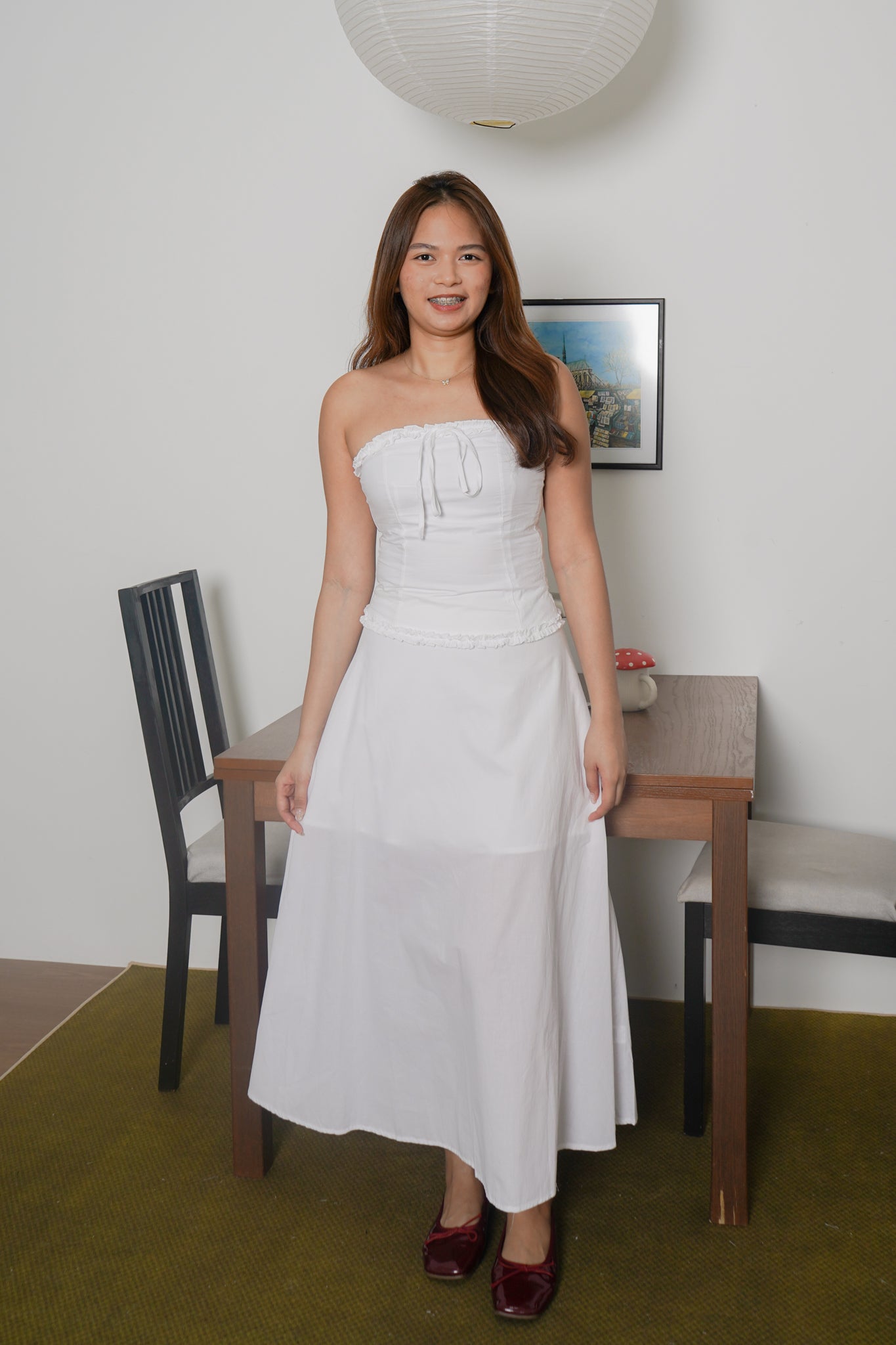 Willow White ribbon tube and skirt set