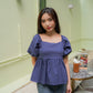 Sol Babydoll Backless Top (Navy Blue)