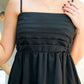 Carmen Pleated Mini Dress (Black)