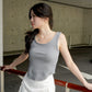 Axel Curved Hem Top (Grey)