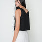 Mandy Sleeveless Tie Front Top (Black)