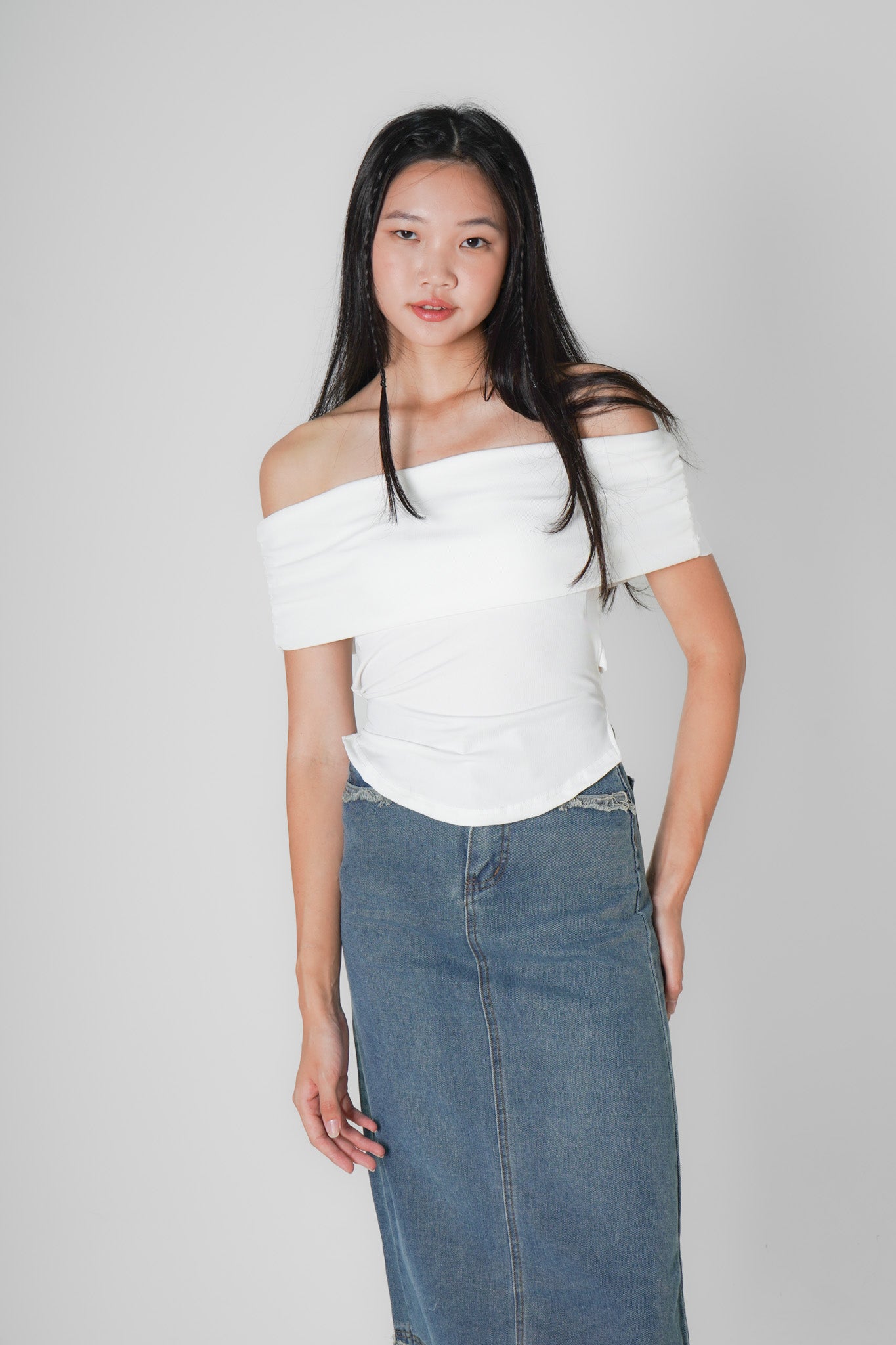 Fiza off shoulder top (White)