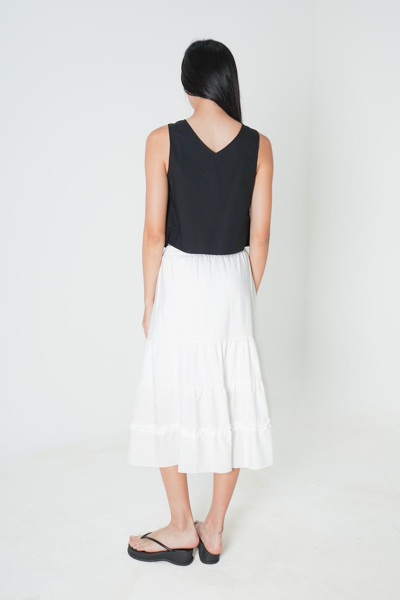 Mandy Sleeveless Tie Front Top (Black)