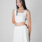 Lacie Sleeveless Crop Top (White)