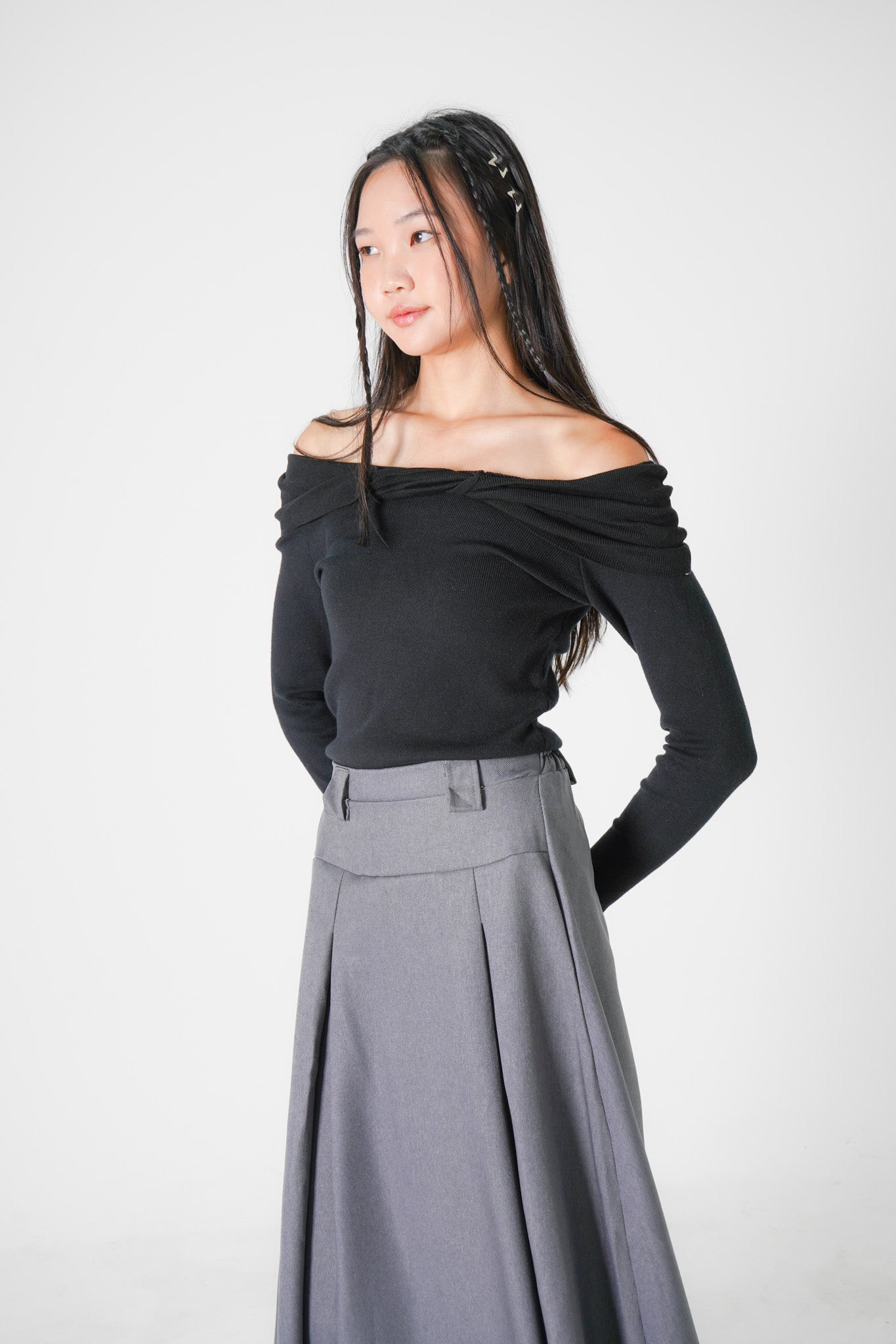 Avril Maxi Skirt (Grey)