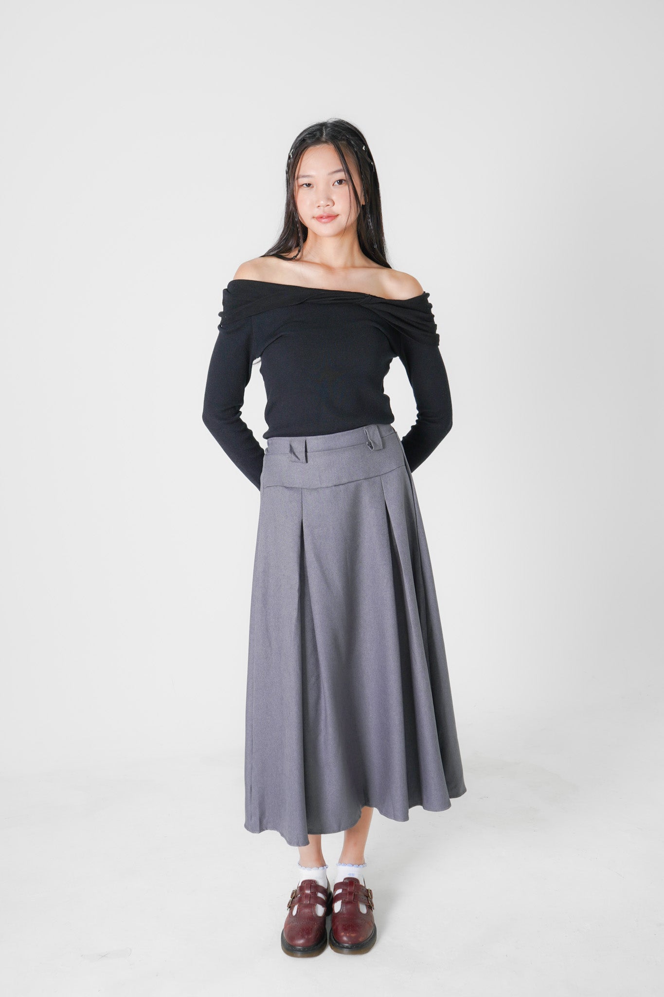 Avril Maxi Skirt (Grey)