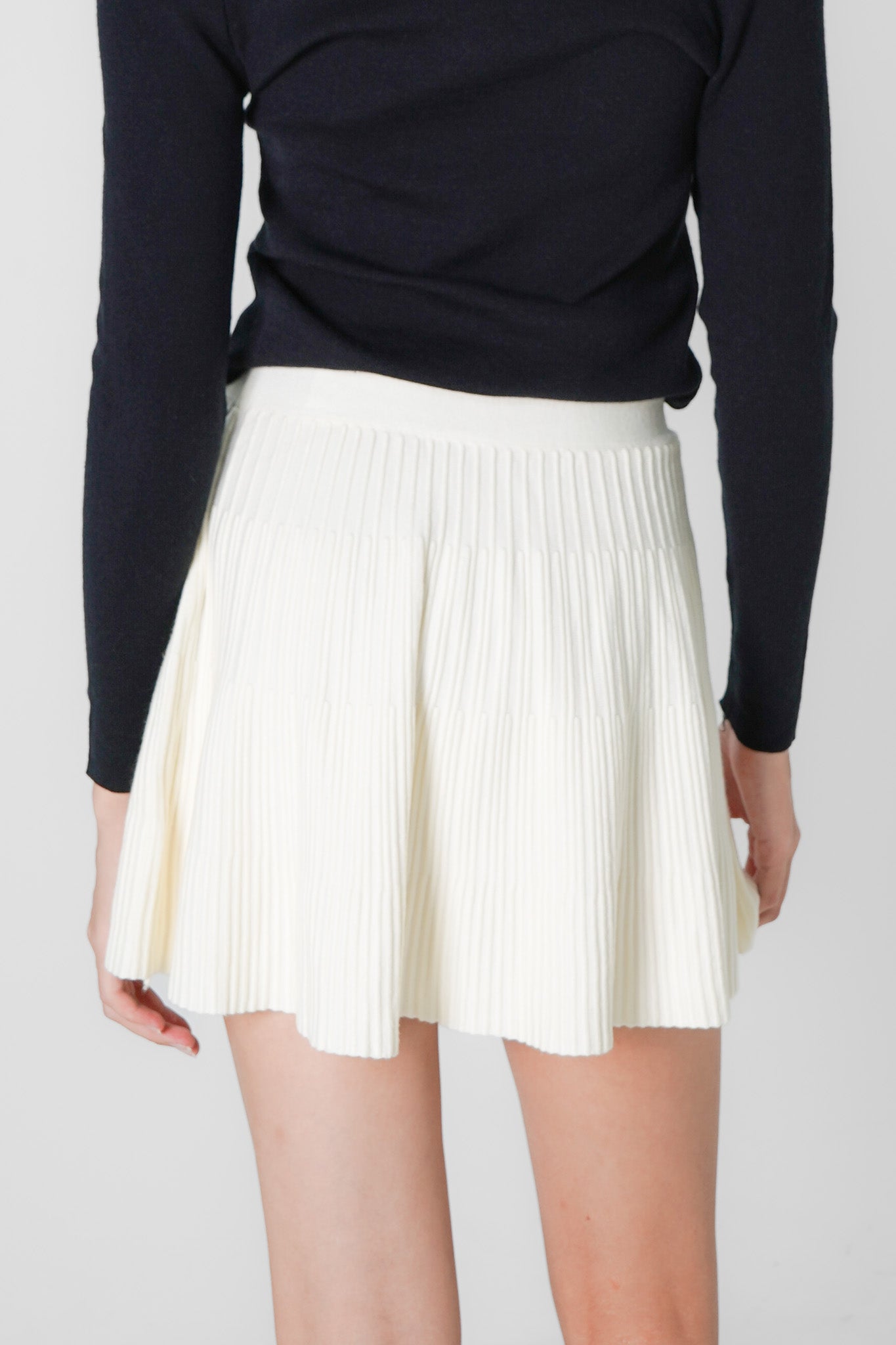 Gracie Pleated Mini Skirt (White)