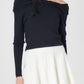 Austen Off Shoulder Knitted Top (Black)