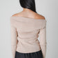 Austen Off Shoulder Knitted Top (Khaki)