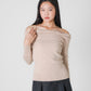 Austen Off Shoulder Knitted Top (Khaki)