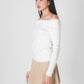 Austen Off Shoulder Knitted Top (White)