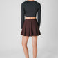 Gracie Pleated Mini Skirt (Mocha)