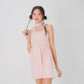 Carmen Pleated Mini Dress (Baby Pink)