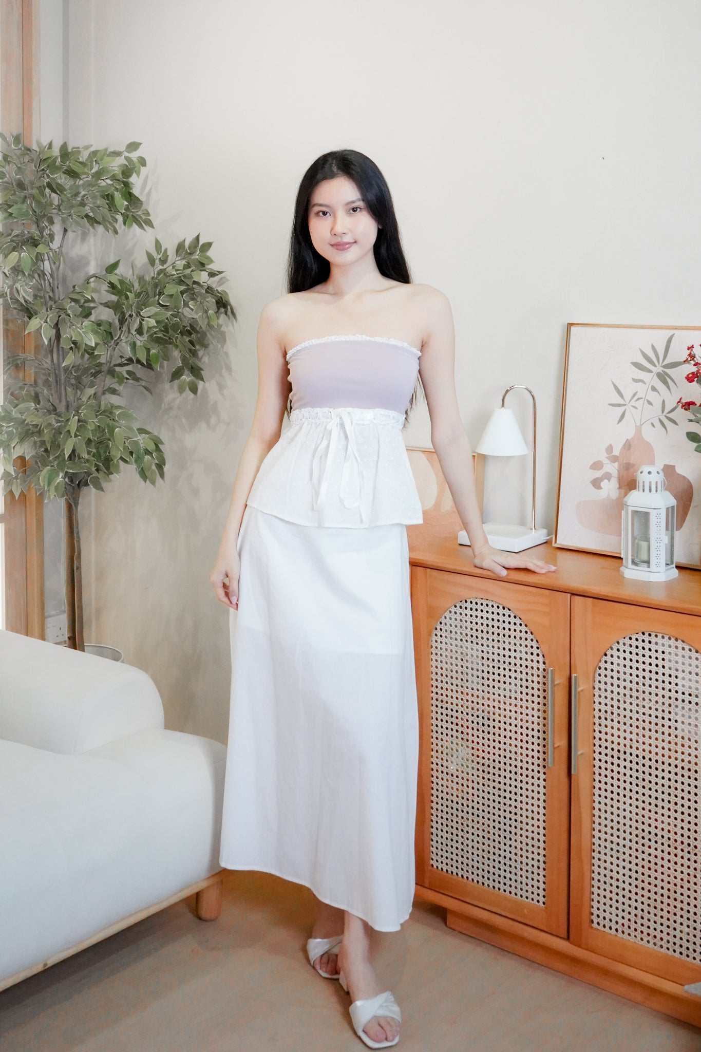 Demi Eyelet Lace Tube Top (Pastel Pink)