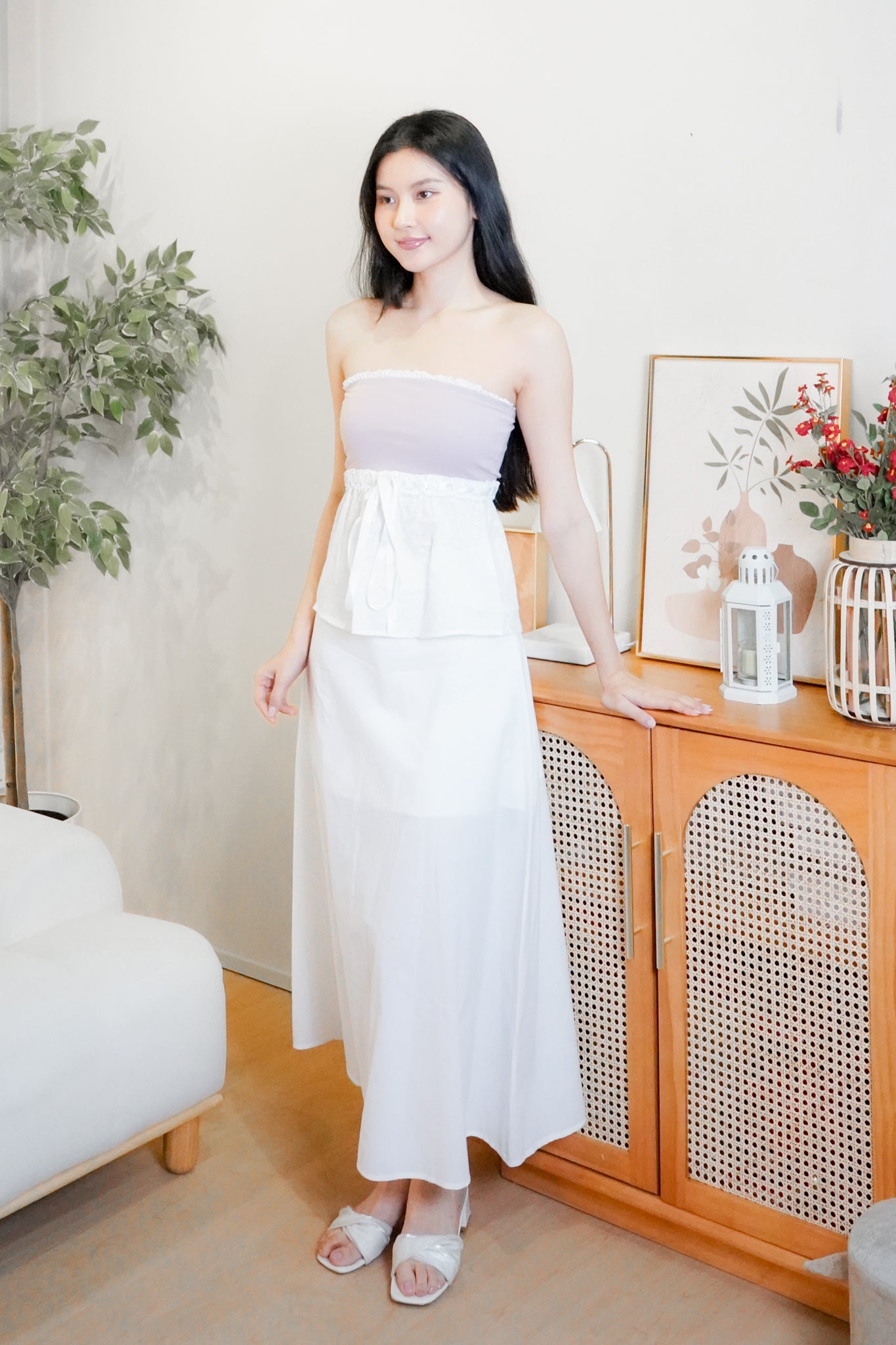 Demi Eyelet Lace Tube Top (Pastel Pink)