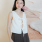 Mandy Sleeveless Tie Front Top (White Eyelet)