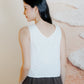 Mandy Sleeveless Tie Front Top (White Eyelet)