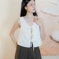 Mandy Sleeveless Tie Front Top (White Eyelet)