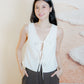Mandy Sleeveless Tie Front Top (White Eyelet)