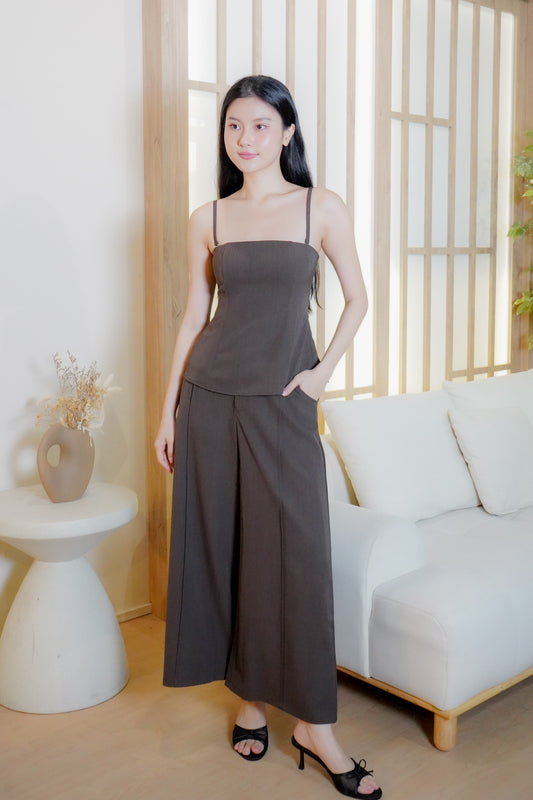 Zia Longline Top (with removable straps) (Brown)