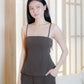 Zia Longline Top (with removable straps) (Brown)