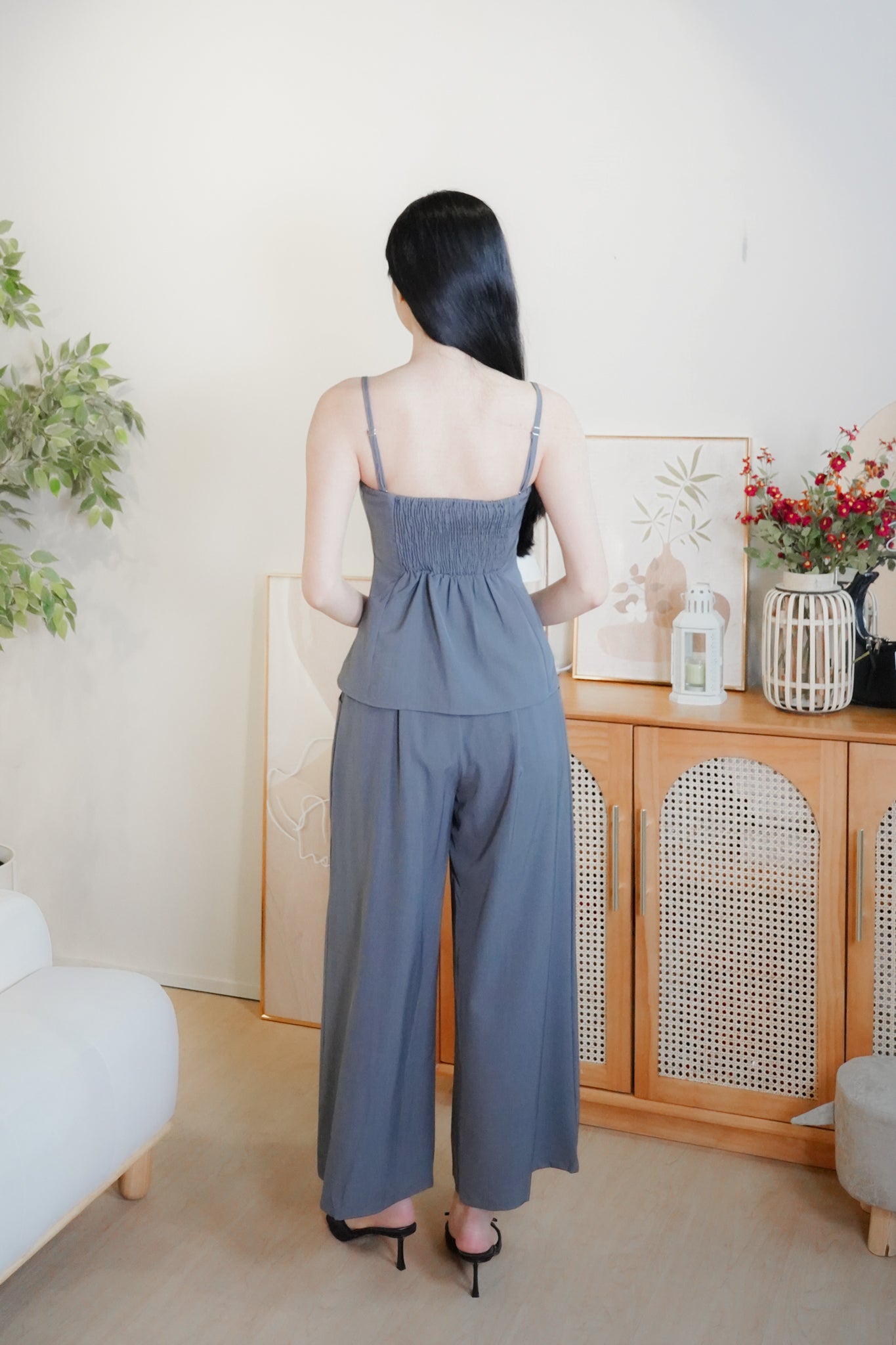 Zia Longline Top (with removable straps) (Grey)