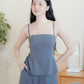 Zia Longline Top (with removable straps) (Grey)
