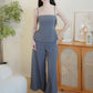 Zia Pintuck Wide Leg Pants (Grey)