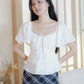Aria Flutter Sweetheart Top (White Eyelet)