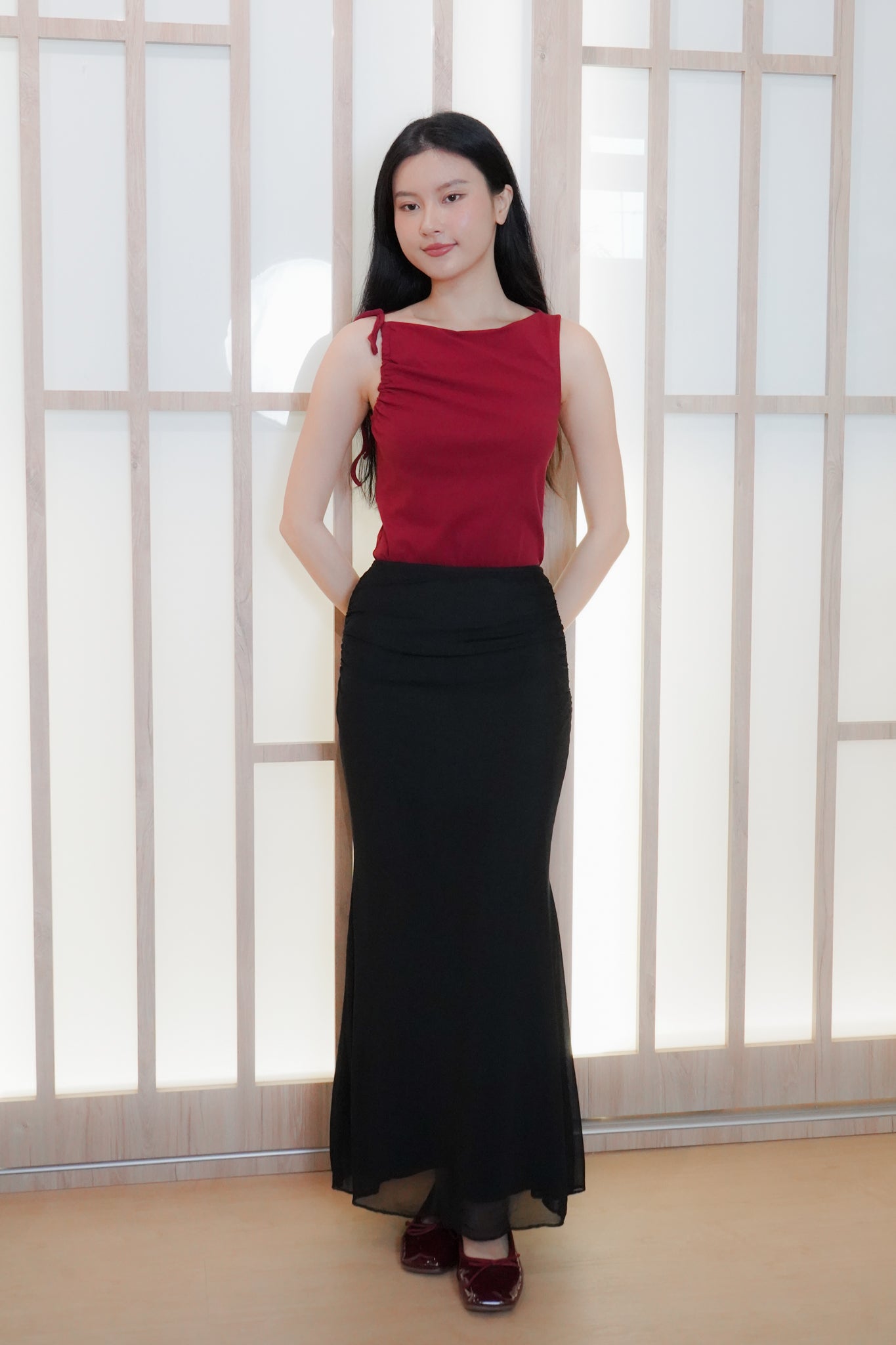 Ning Mesh Mermaid Skirt (Black)