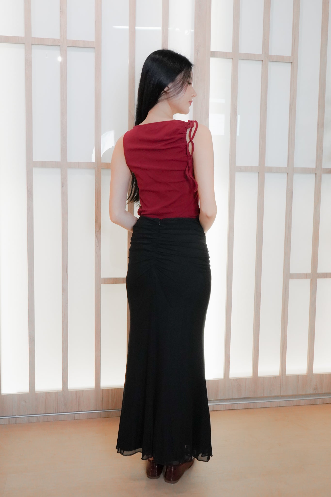 Ning Mesh Mermaid Skirt (Black)