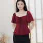 Aria Flutter Sweetheart Top (Maroon)